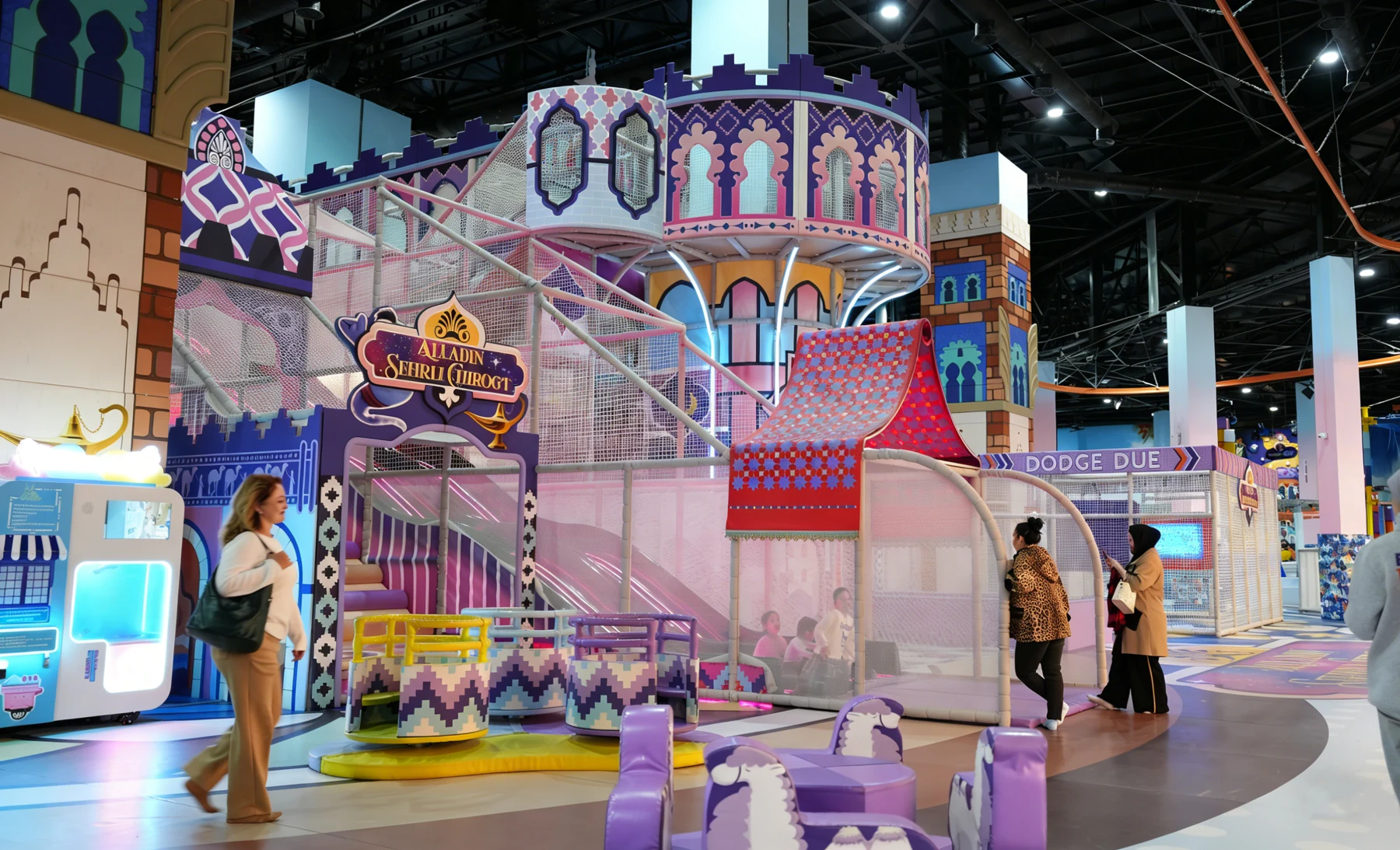 Multilevel soft play in a Funlandia playground